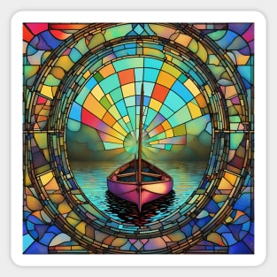 Messing About In Boats Stained Glass Sticker